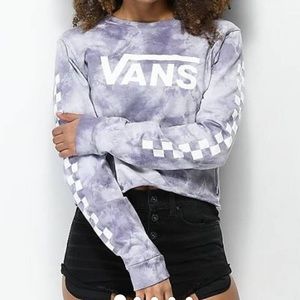light purple vans crop long sleeve tee